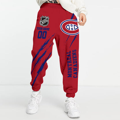 LIMITED EDITION - NEW CUSTOMIZED NHL11 MCD MONTREAL CANADIENS UNISEX LONG PANTS