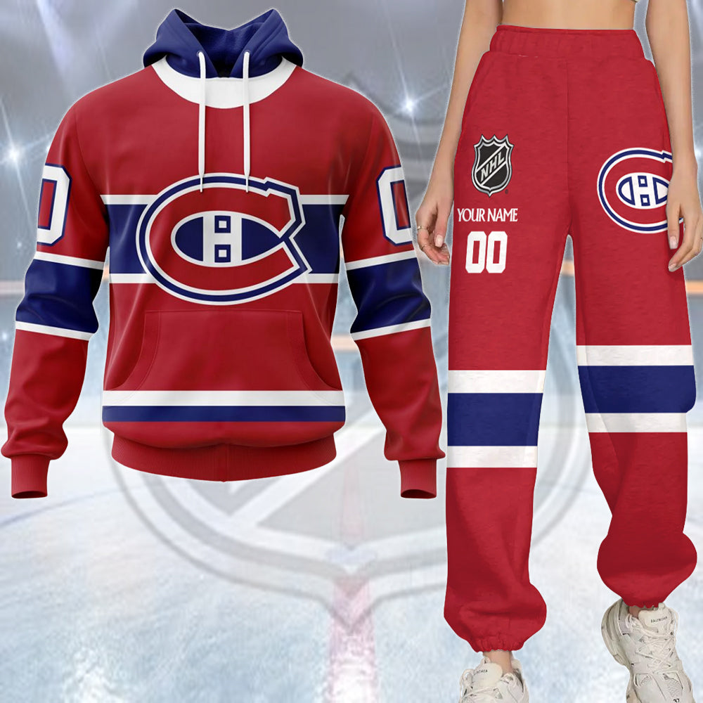 LIMITED EDITION - NEW CUSTOMIZED NHL11 MCD MONTREAL CANADIENS COMBO HOODIE & LONGPANTS