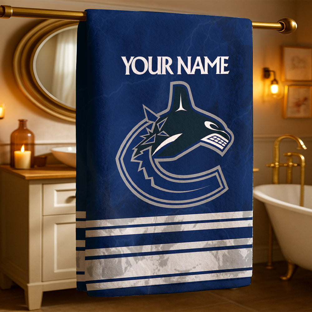 LIMITED EDITION - NEW CUSTOMIZED NHL19 VCC VANCOUVER CANUCKS BEACH & BATH TOWEL
