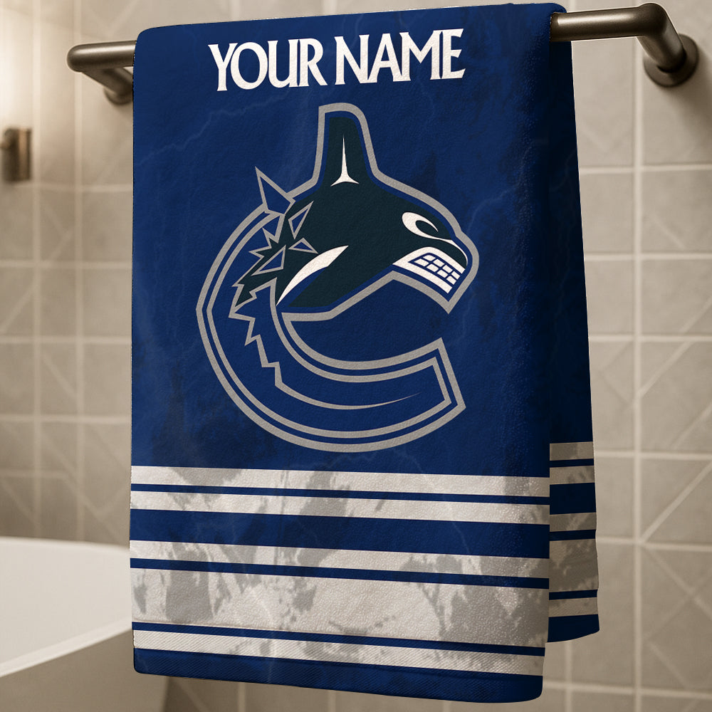 LIMITED EDITION - NEW CUSTOMIZED NHL19 VCC VANCOUVER CANUCKS BEACH & BATH TOWEL
