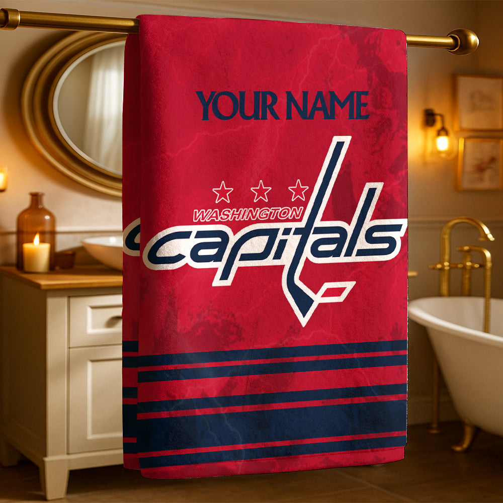 LIMITED EDITION - NEW CUSTOMIZED NHL10 WCP WASHINGTON CAPITALS BEACH & BATH TOWEL