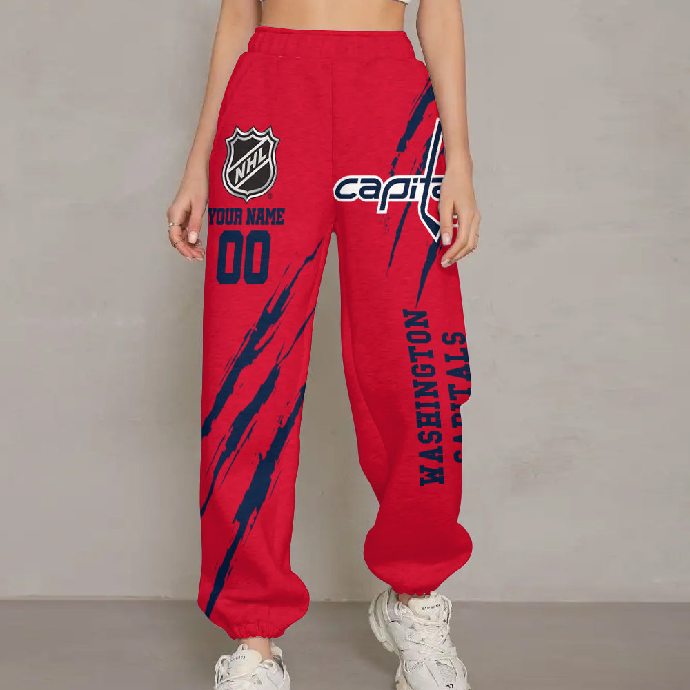 LIMITED EDITION - NEW CUSTOMIZED NHL10 WCP WASHINGTON CAPITALS UNISEX LONG PANTS