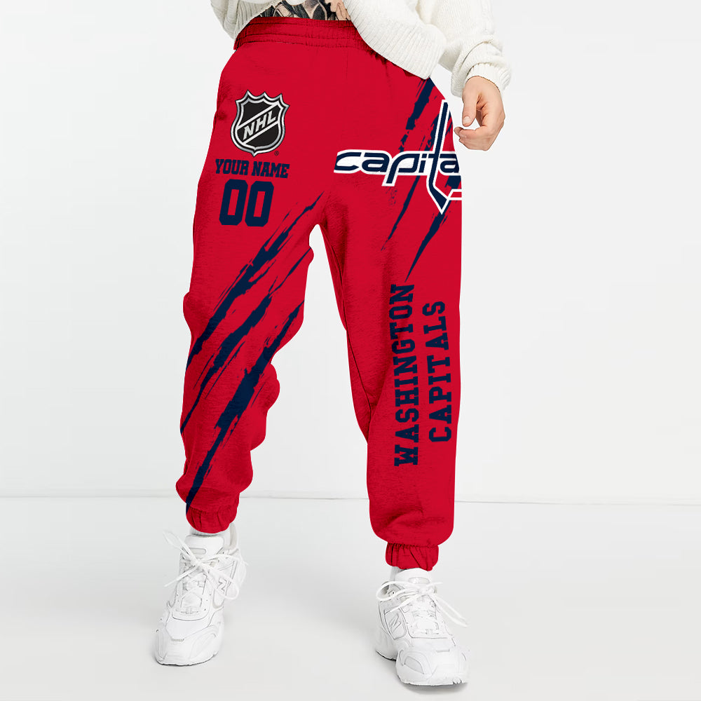 LIMITED EDITION - NEW CUSTOMIZED NHL10 WCP WASHINGTON CAPITALS UNISEX LONG PANTS