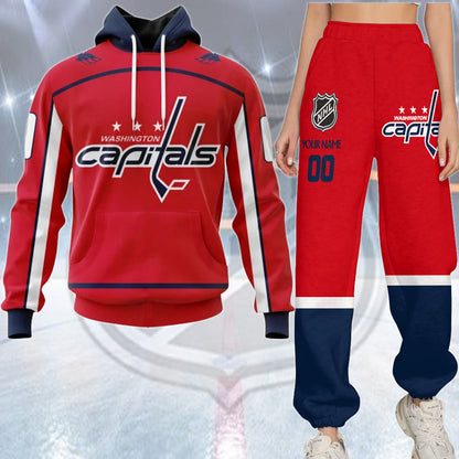 LIMITED EDITION - NEW CUSTOMIZED NHL10 WCP WASHINGTON CAPITALS COMBO HOODIE & LONGPANTS