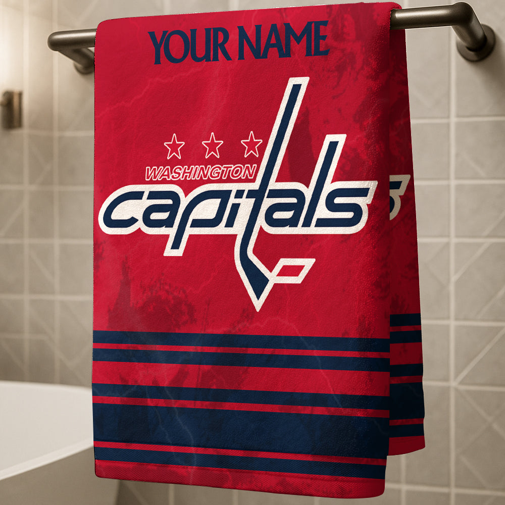 LIMITED EDITION - NEW CUSTOMIZED NHL10 WCP WASHINGTON CAPITALS BEACH & BATH TOWEL