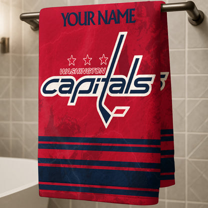 LIMITED EDITION - NEW CUSTOMIZED NHL10 WCP WASHINGTON CAPITALS BEACH & BATH TOWEL