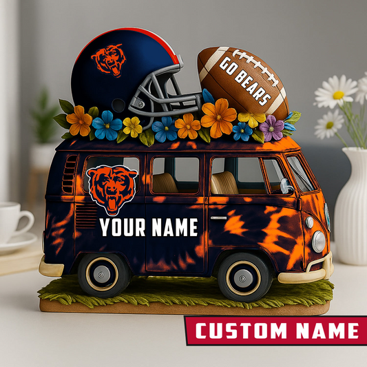 LIMITED EDITION - NEW CUSTOMIZED NFL26 CCB CHICAGO BEARS BUS ACRYLIC BLOCK