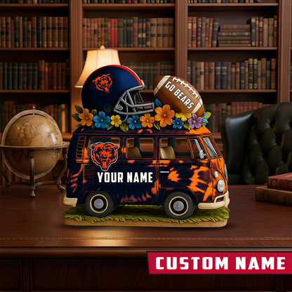 LIMITED EDITION - NEW CUSTOMIZED NFL26 CCB CHICAGO BEARS BUS ACRYLIC BLOCK
