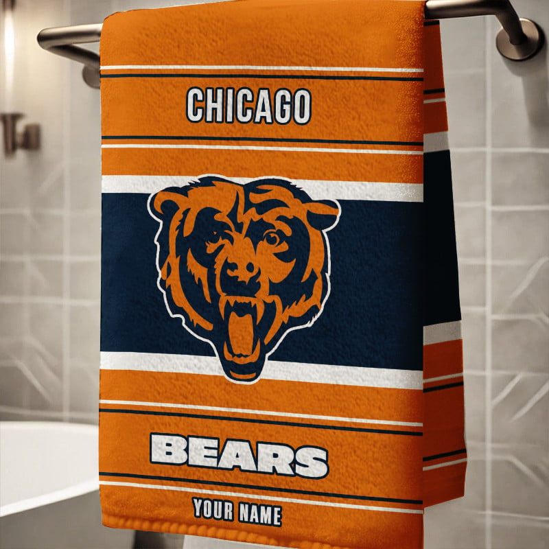 LIMITED EDITION - NEW CUSTOMIZED NFL26 CCB CHICAGO BEARS BEACH & BATH TOWEL (KIDS & ADULTS)