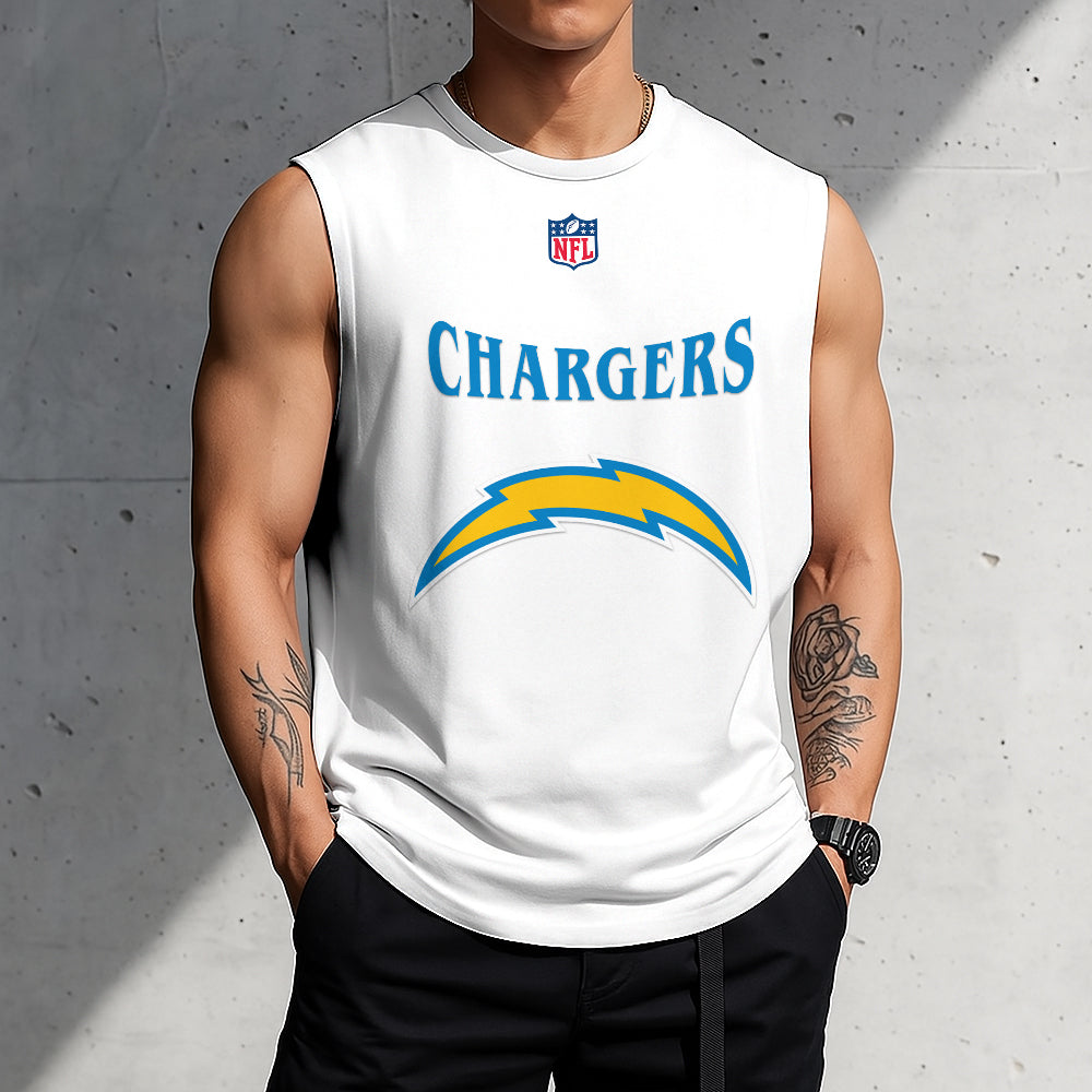 LIMITED EDITION - NEW CUSTOMIZED NFL09 LAC LOS ANGELES CHARGERS TANKTOP & GYM SHIRT