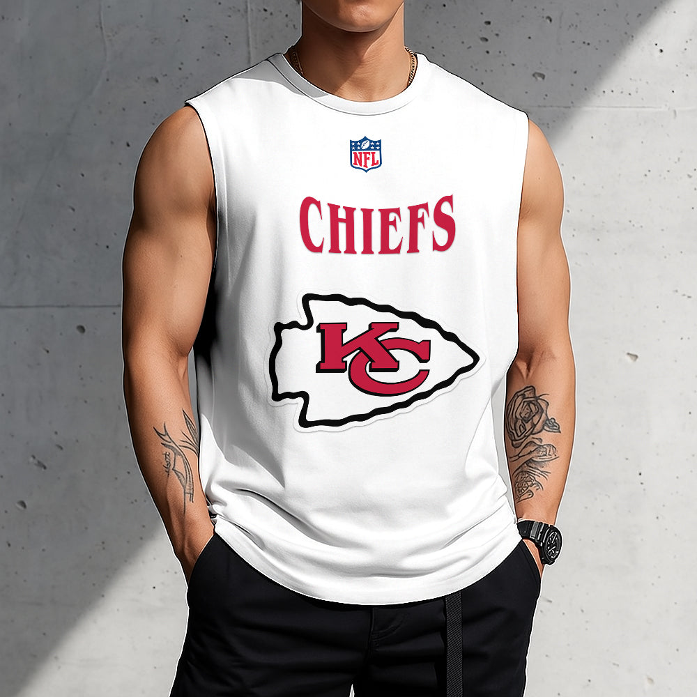 LIMITED EDITION - NEW CUSTOMIZED NFL01 KCC KANSAS CITY CHIEFS TANKTOP & GYM SHIRT