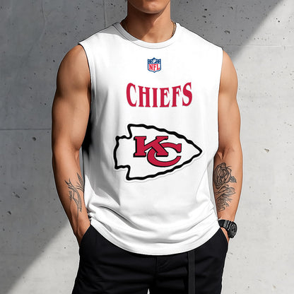 LIMITED EDITION - NEW CUSTOMIZED NFL01 KCC KANSAS CITY CHIEFS TANKTOP & GYM SHIRT