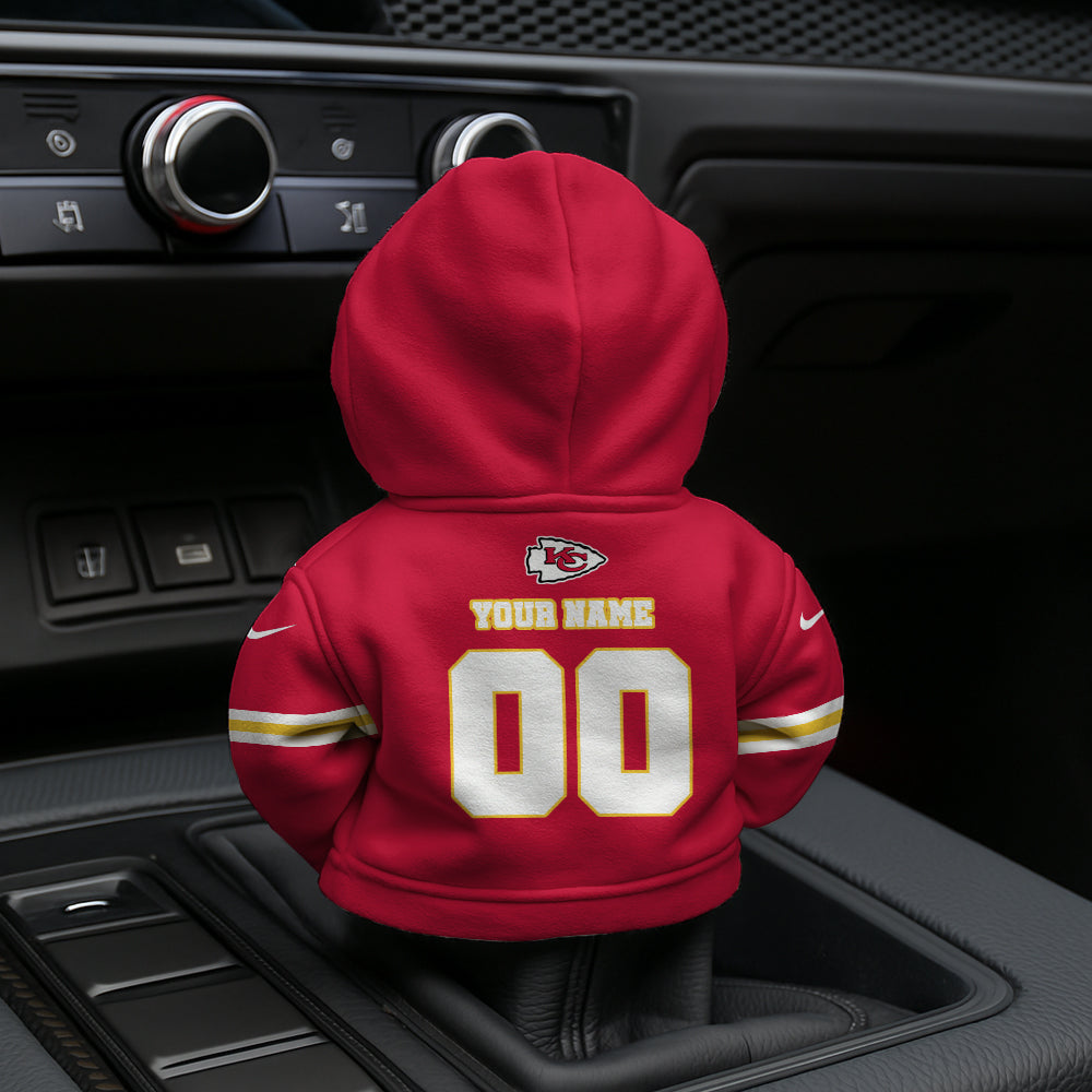 LIMITED EDITION - NEW CUSTOMIZED NFL01 KCC KANSAS CITY CHIEFS AUTOMOTIVE HOODIE SHIFT KNOB COVER