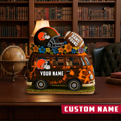 LIMITED EDITION - NEW CUSTOMIZED NFL29 CLB CLEVELAND BROWNS BUS ACRYLIC BLOCK