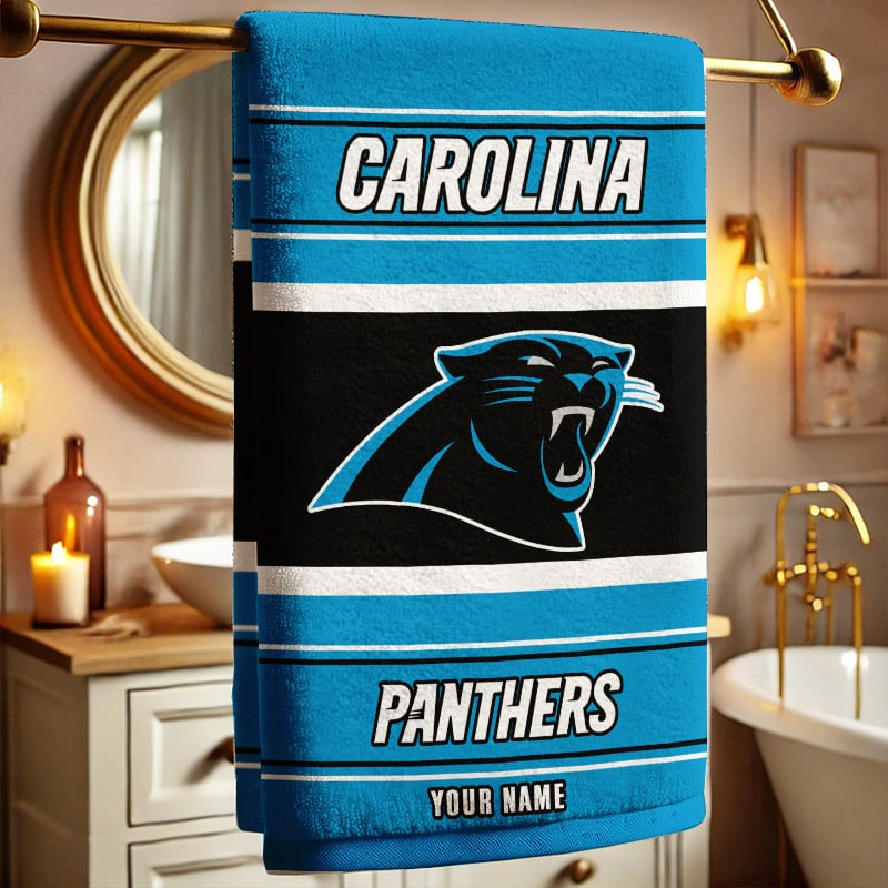 LIMITED EDITION - NEW CUSTOMIZED NFL23 CLP CAROLINA PANTHERS BEACH & BATH TOWEL (KIDS & ADULTS)