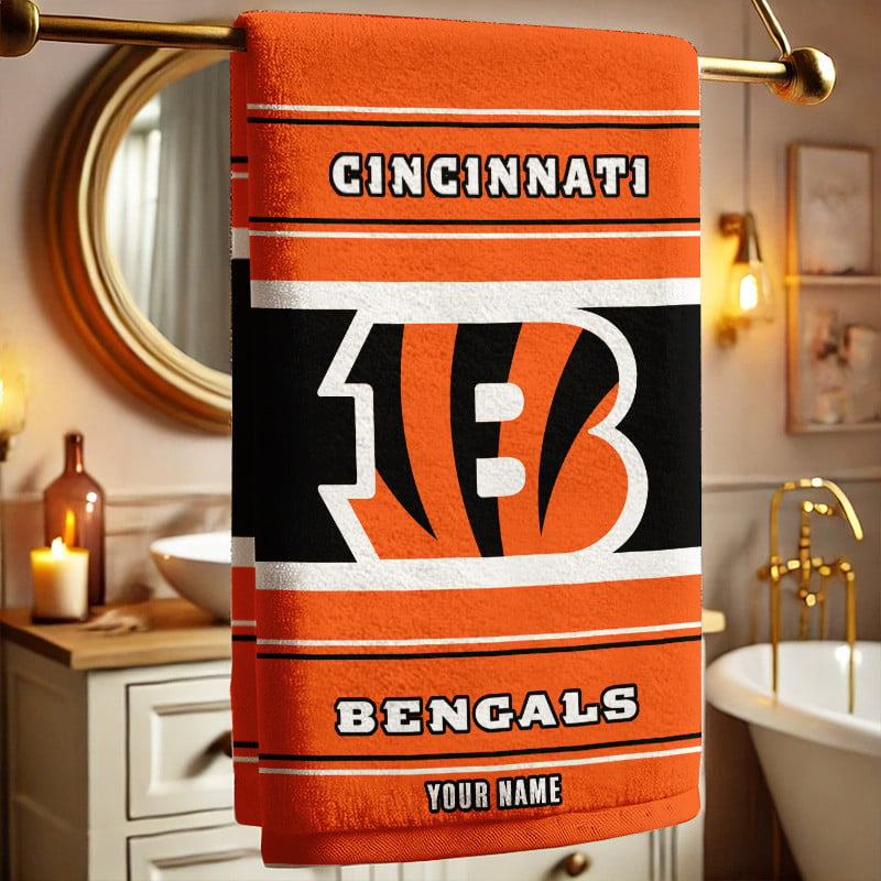 LIMITED EDITION - NEW CUSTOMIZED NFL16 CCB CINCINNATI BENGALS BEACH & BATH TOWEL (KIDS & ADULTS)
