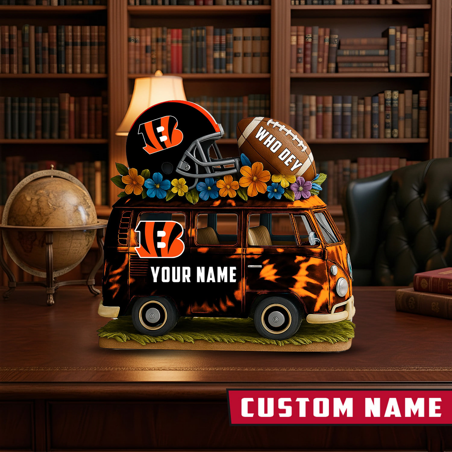 LIMITED EDITION - NEW CUSTOMIZED NFL16 CCB CINCINNATI BENGALS BUS ACRYLIC BLOCK
