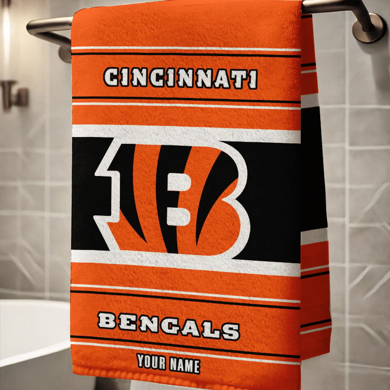 LIMITED EDITION - NEW CUSTOMIZED NFL16 CCB CINCINNATI BENGALS BEACH & BATH TOWEL (KIDS & ADULTS)