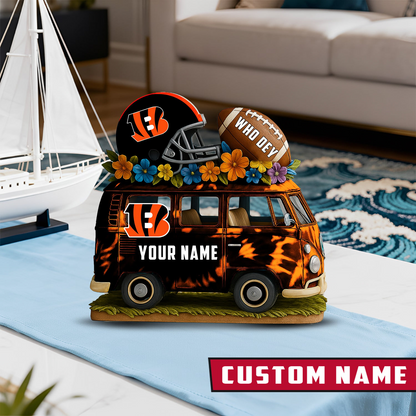 LIMITED EDITION - NEW CUSTOMIZED NFL16 CCB CINCINNATI BENGALS BUS ACRYLIC BLOCK