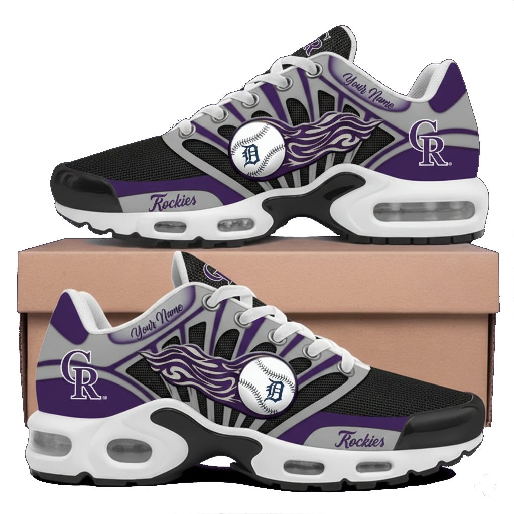 LIMITED EDITION - NEW CUSTOMIZED MLB30 COR COLORADO ROCKIES UNISEX AIR MAX PLUS SNEAKERS