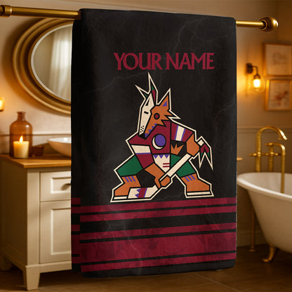 LIMITED EDITION - NEW CUSTOMIZED NHL30 AZC ARIZONA COYOTES BEACH & BATH TOWEL