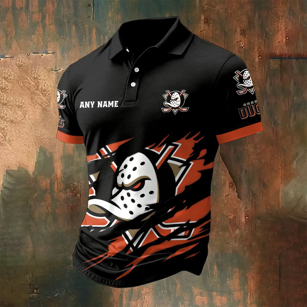 LIMITED EDITION - NEW CUSTOMIZED NHL09 AHD ANAHEIM DUCKS POLO SHIRT