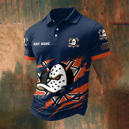 LIMITED EDITION - NEW CUSTOMIZED NHL09 AHD ANAHEIM DUCKS POLO SHIRT