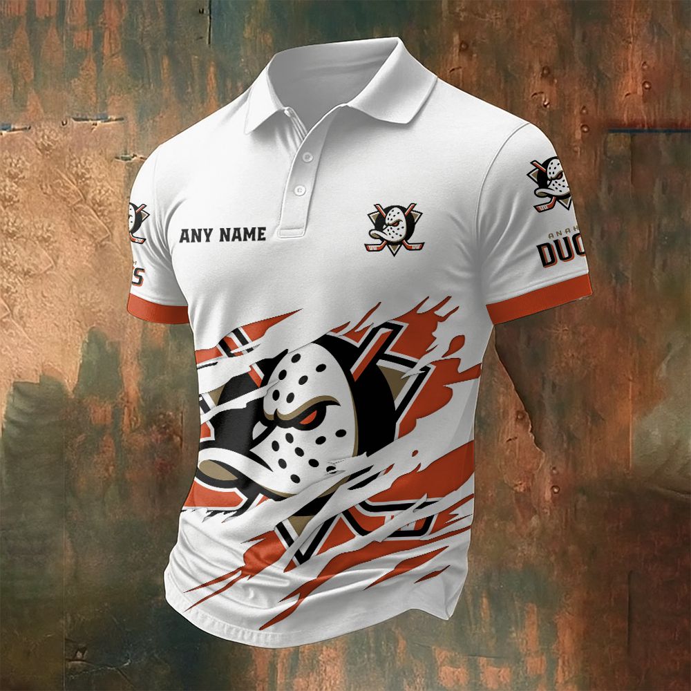 LIMITED EDITION - NEW CUSTOMIZED NHL09 AHD ANAHEIM DUCKS POLO SHIRT