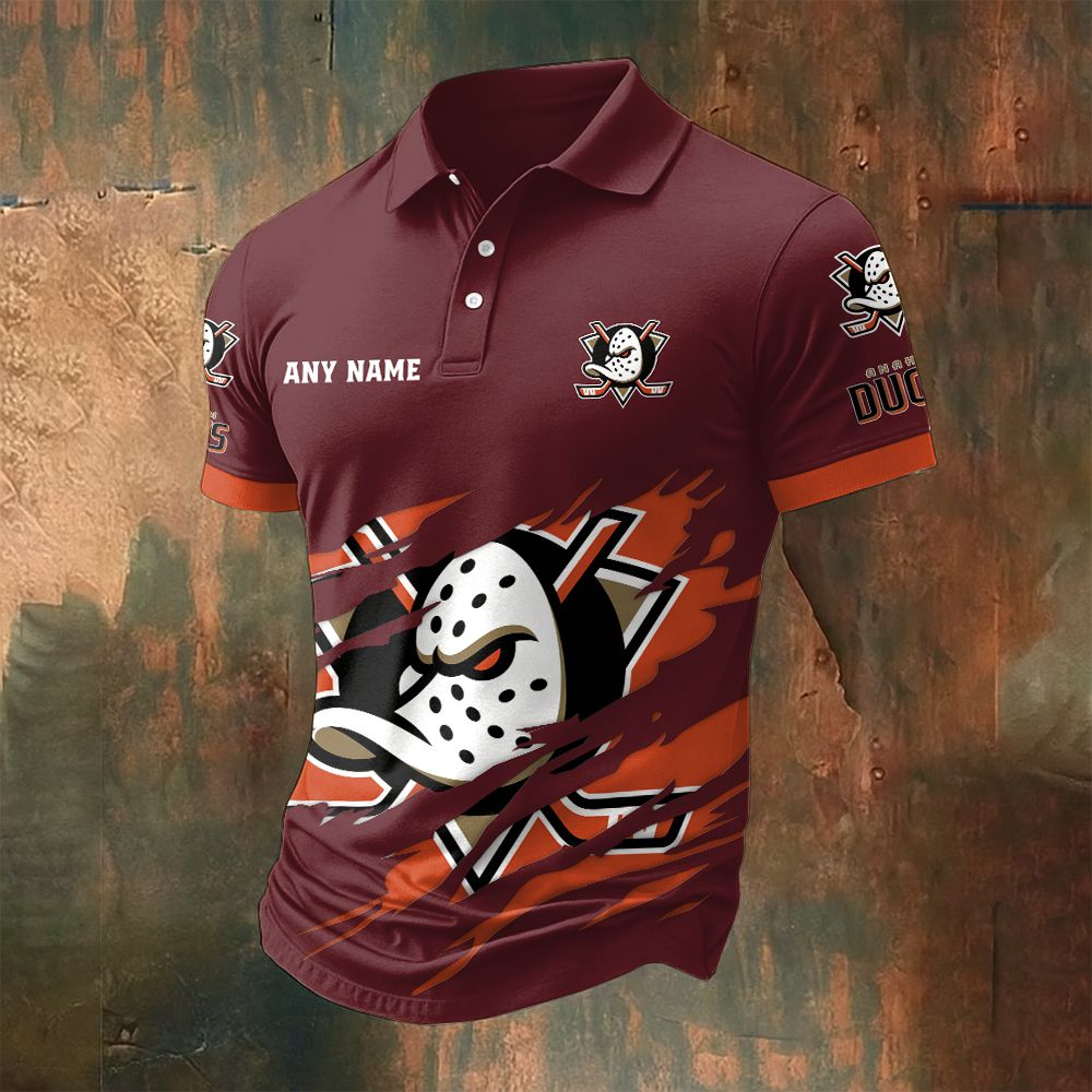 LIMITED EDITION - NEW CUSTOMIZED NHL09 AHD ANAHEIM DUCKS POLO SHIRT