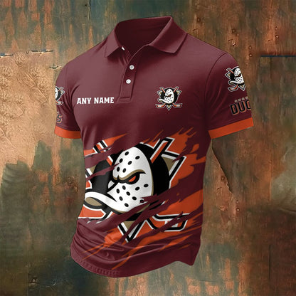 LIMITED EDITION - NEW CUSTOMIZED NHL09 AHD ANAHEIM DUCKS POLO SHIRT
