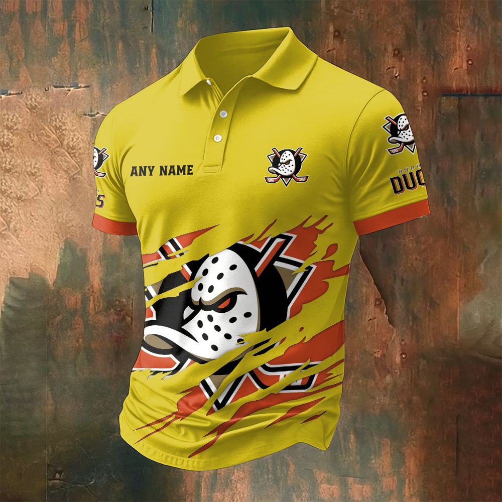 LIMITED EDITION - NEW CUSTOMIZED NHL09 AHD ANAHEIM DUCKS POLO SHIRT