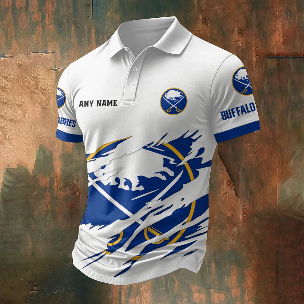 LIMITED EDITION - NEW CUSTOMIZED NHL28 BFS BUFFALO SABRES POLO SHIRT
