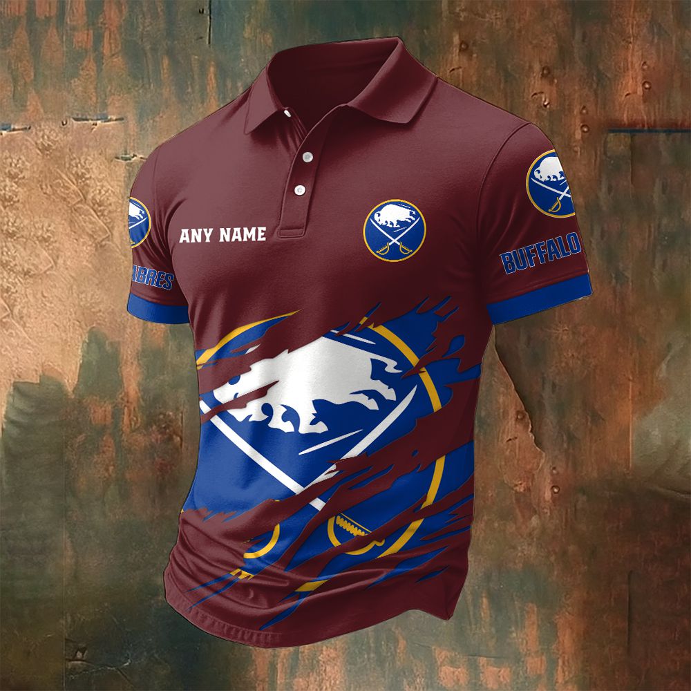 LIMITED EDITION - NEW CUSTOMIZED NHL28 BFS BUFFALO SABRES POLO SHIRT