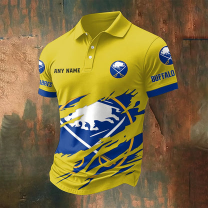 LIMITED EDITION - NEW CUSTOMIZED NHL28 BFS BUFFALO SABRES POLO SHIRT