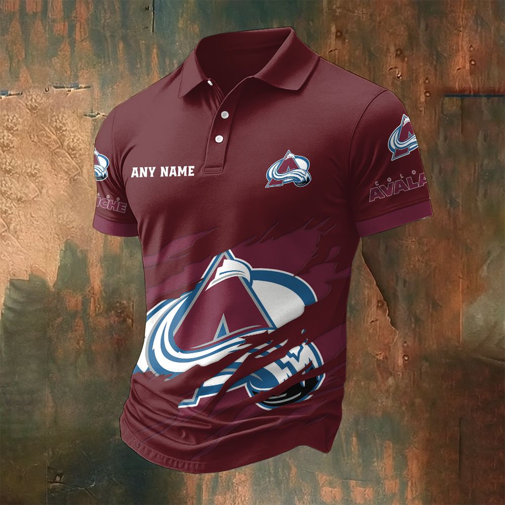 LIMITED EDITION - NEW CUSTOMIZED NHL05 CAL COLORADO AVALANCHE POLO SHIRT
