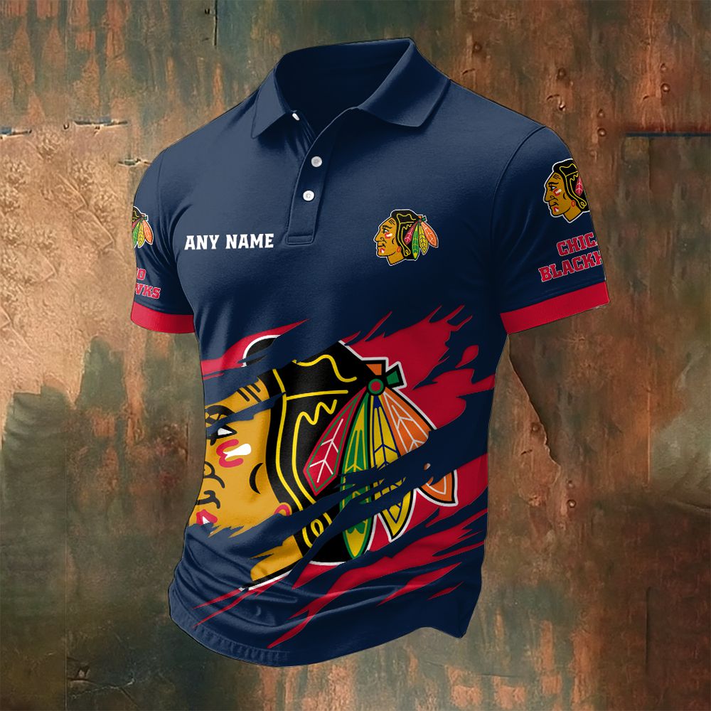 LIMITED EDITION - NEW CUSTOMIZED NHL08 CBH CHICAGO BLACKHAWKS POLO SHIRT
