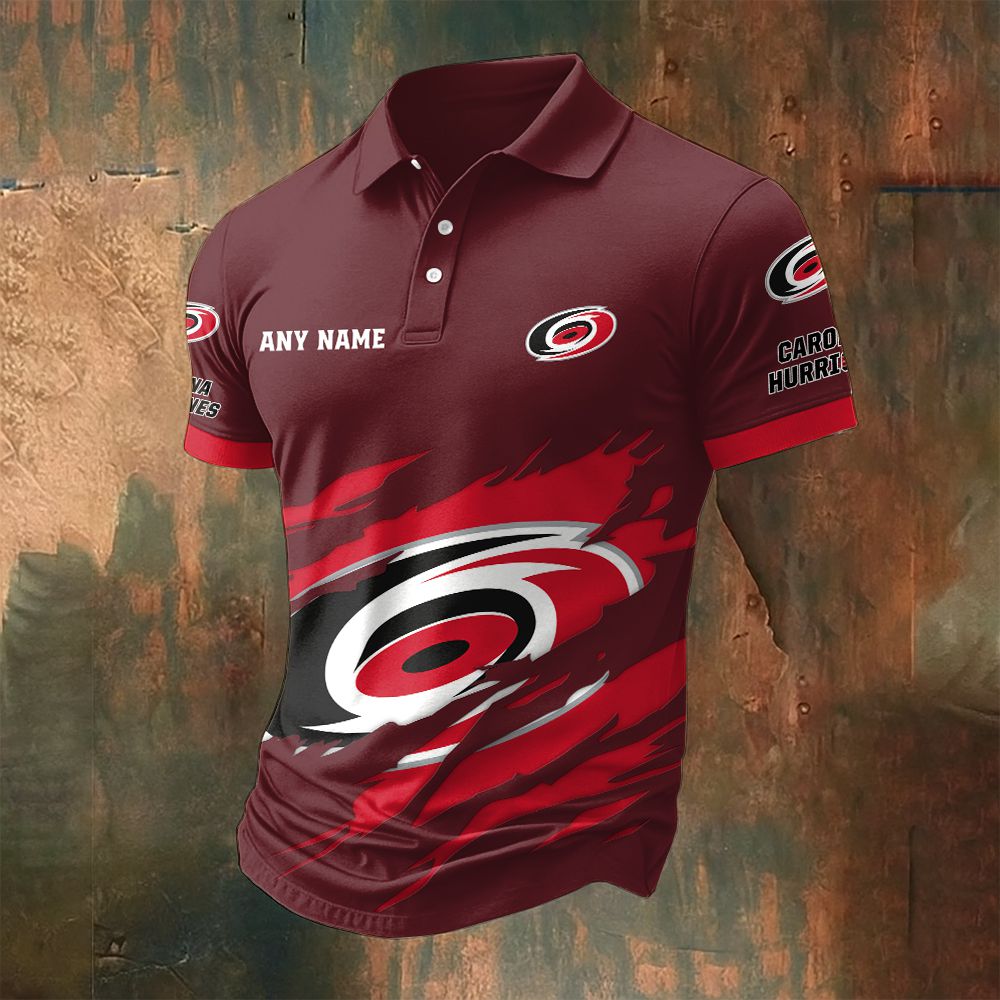 LIMITED EDITION - NEW CUSTOMIZED NHL07 CLH CAROLINA HURRICANES POLO SHIRT