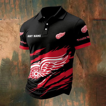 LIMITED EDITION - NEW CUSTOMIZED NHL22 DRW DETROIT RED WINGS POLO SHIRT