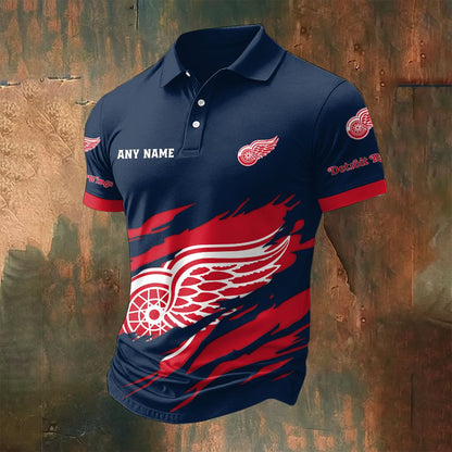 LIMITED EDITION - NEW CUSTOMIZED NHL22 DRW DETROIT RED WINGS POLO SHIRT