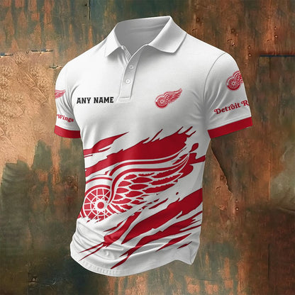 LIMITED EDITION - NEW CUSTOMIZED NHL22 DRW DETROIT RED WINGS POLO SHIRT