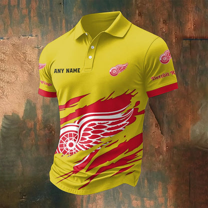 LIMITED EDITION - NEW CUSTOMIZED NHL22 DRW DETROIT RED WINGS POLO SHIRT