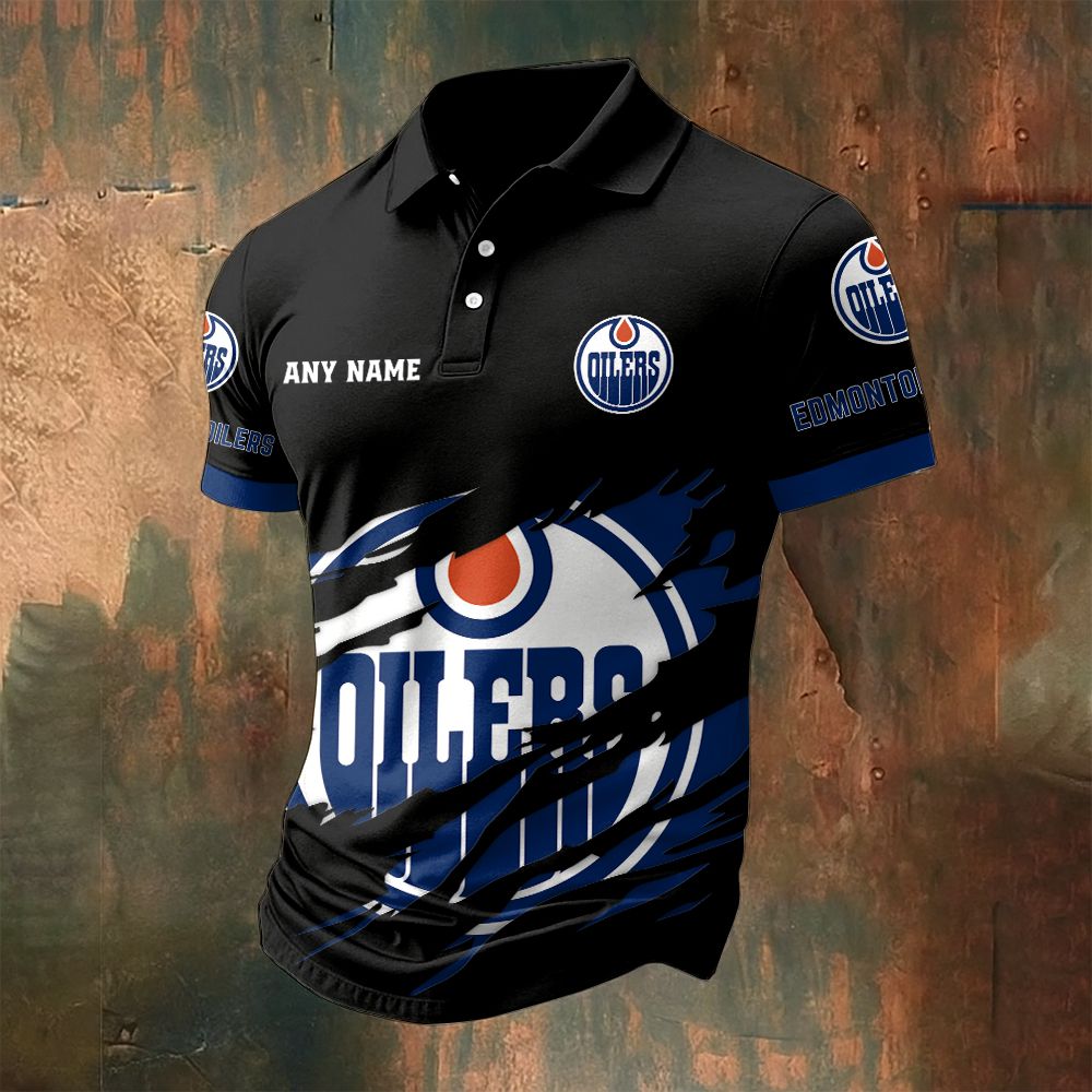 LIMITED EDITION - NEW CUSTOMIZED NHL03 EMO EDMONTON OILERS POLO SHIRT