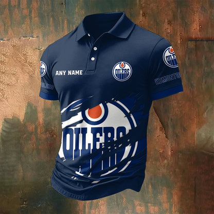 LIMITED EDITION - NEW CUSTOMIZED NHL03 EMO EDMONTON OILERS POLO SHIRT