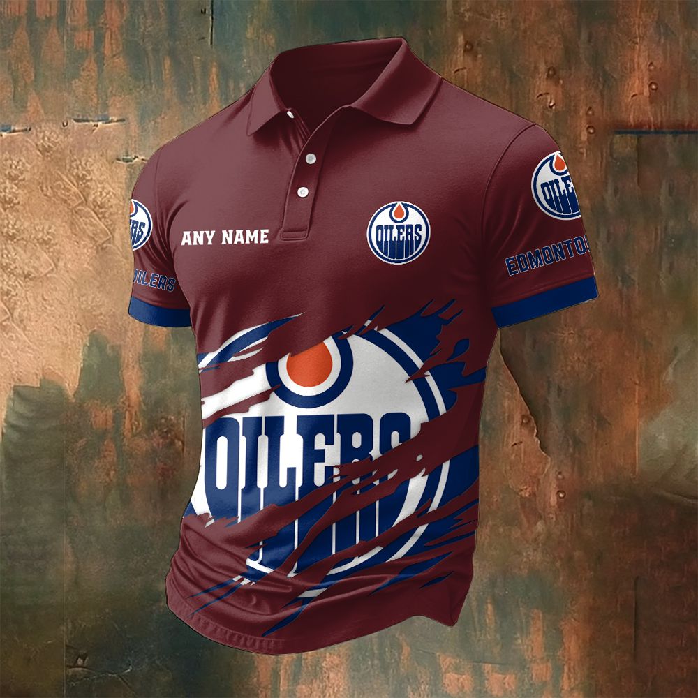 LIMITED EDITION - NEW CUSTOMIZED NHL03 EMO EDMONTON OILERS POLO SHIRT