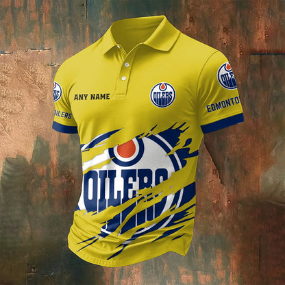 LIMITED EDITION - NEW CUSTOMIZED NHL03 EMO EDMONTON OILERS POLO SHIRT