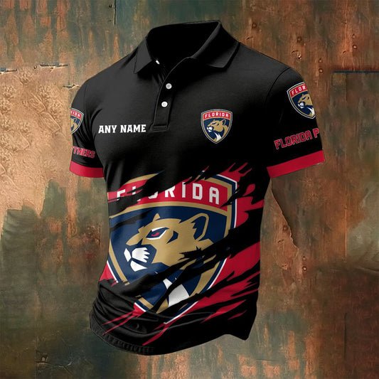 LIMITED EDITION - NEW CUSTOMIZED NHL01 FPT FLORIDA PANTHERS POLO SHIRT
