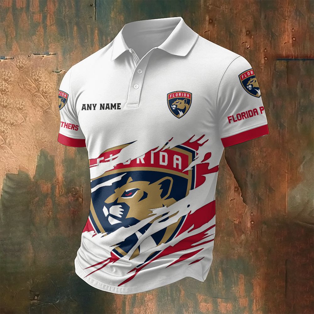 LIMITED EDITION - NEW CUSTOMIZED NHL01 FPT FLORIDA PANTHERS POLO SHIRT
