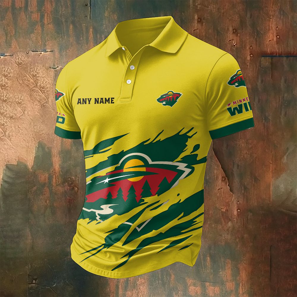 LIMITED EDITION - NEW CUSTOMIZED NHL13 MNW MINNESOTA WILD POLO SHIRT