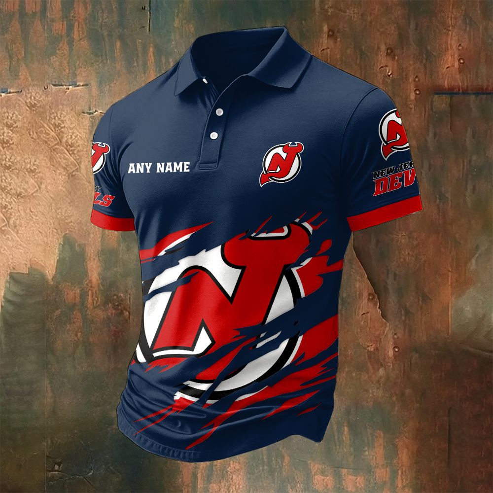 LIMITED EDITION - NEW CUSTOMIZED NHL06 NJD NEW JERSEY DEVILS POLO SHIRT
