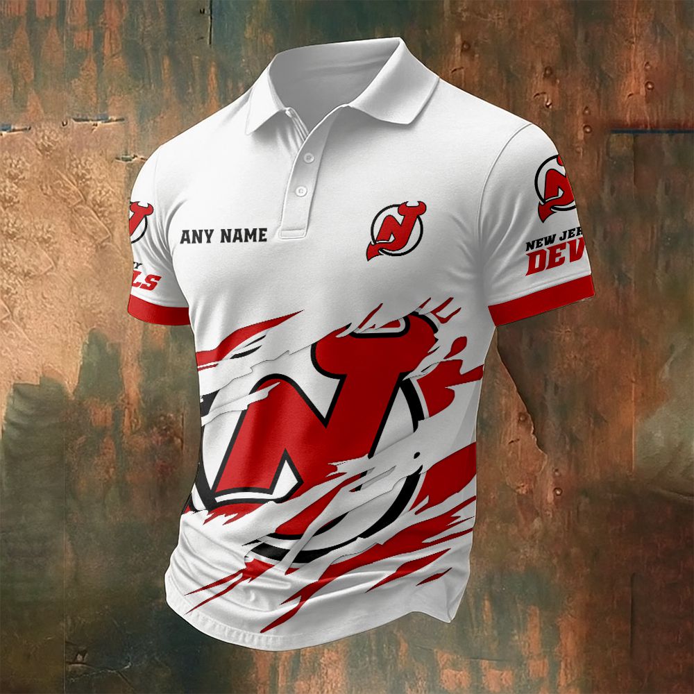 LIMITED EDITION - NEW CUSTOMIZED NHL06 NJD NEW JERSEY DEVILS POLO SHIRT